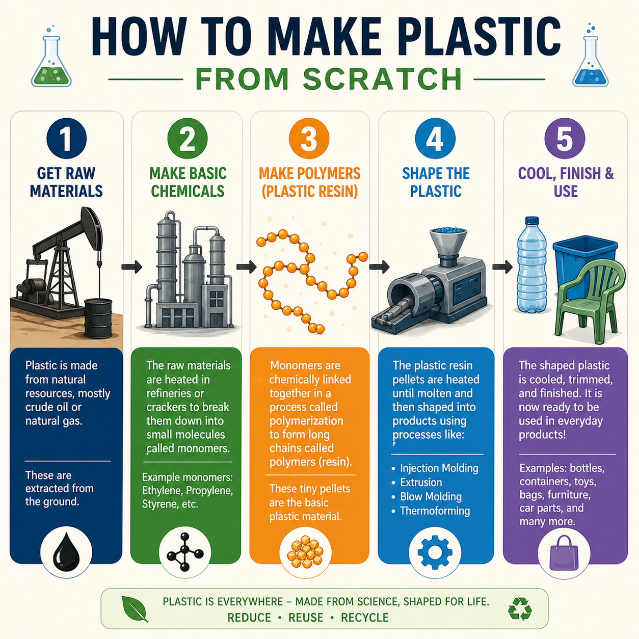 Preview of the detailed plastic making infographic